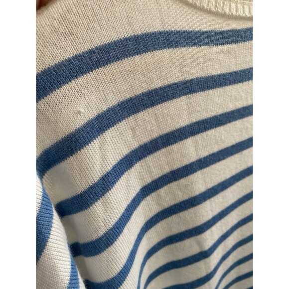 mer sea MERSEA Catalina Sweater Shirt Top One Size Stripes French Blue White GUC - Picture 5 of 16